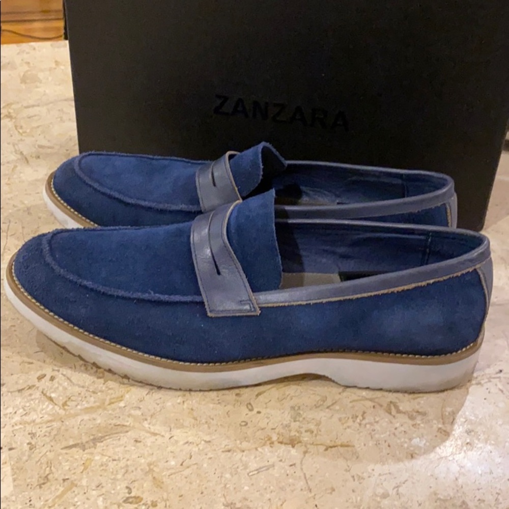 Zanzara Navy Blue Suade Men’s Loafer - Picture 3 of 11